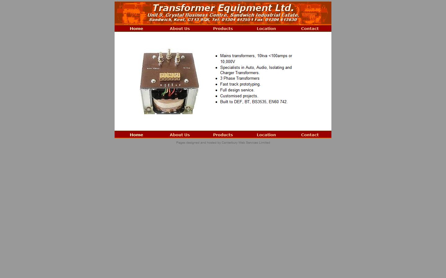 Transformer Equipment Ltd Website