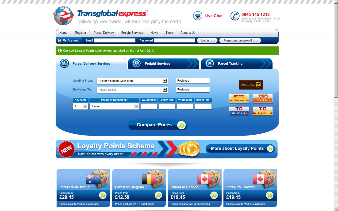 Transglobal Express Website