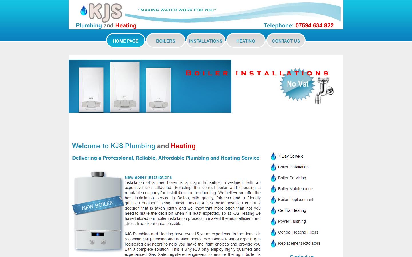 KJS Plumbing and Heating Website