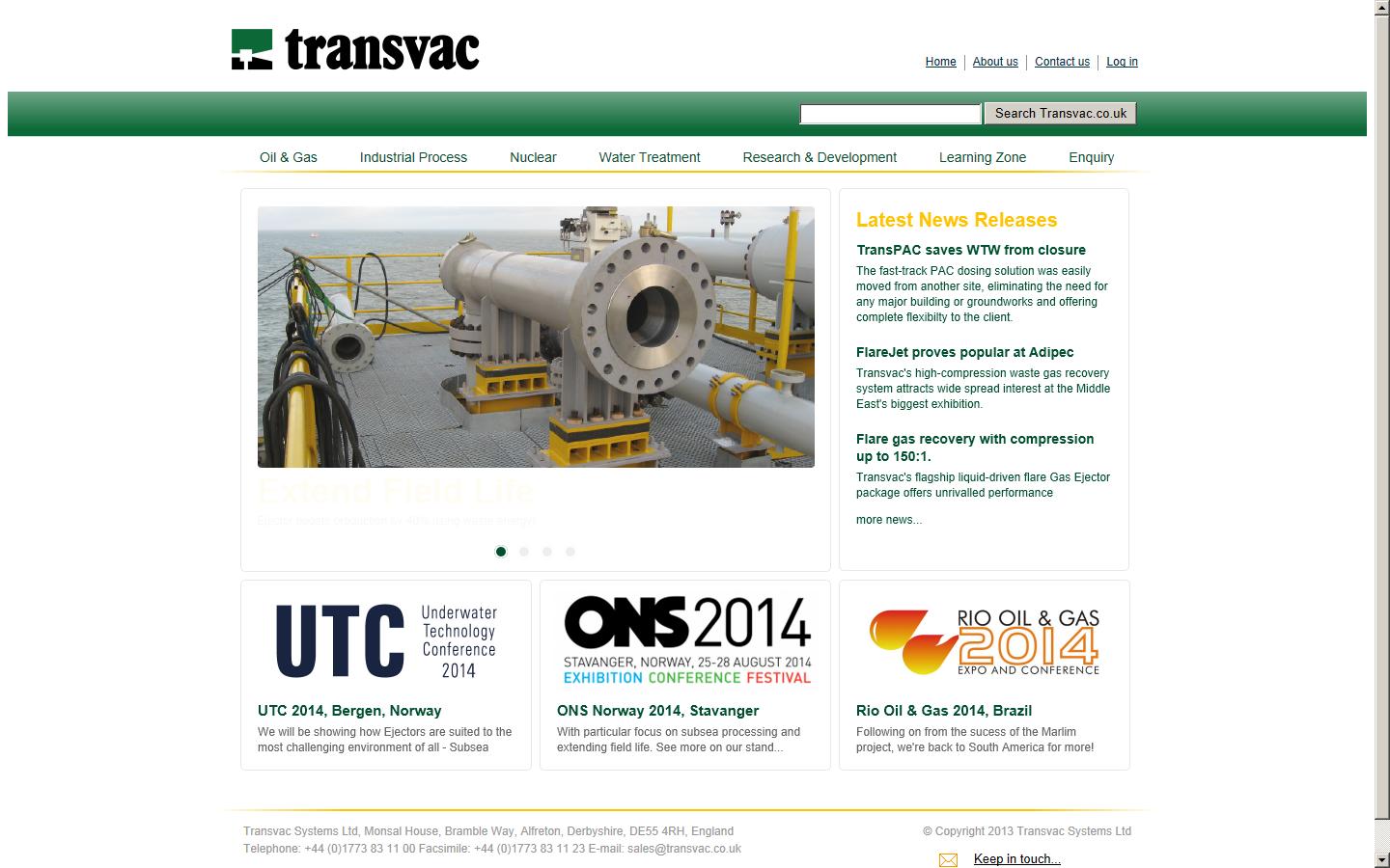 Transvac Systems Ltd Website