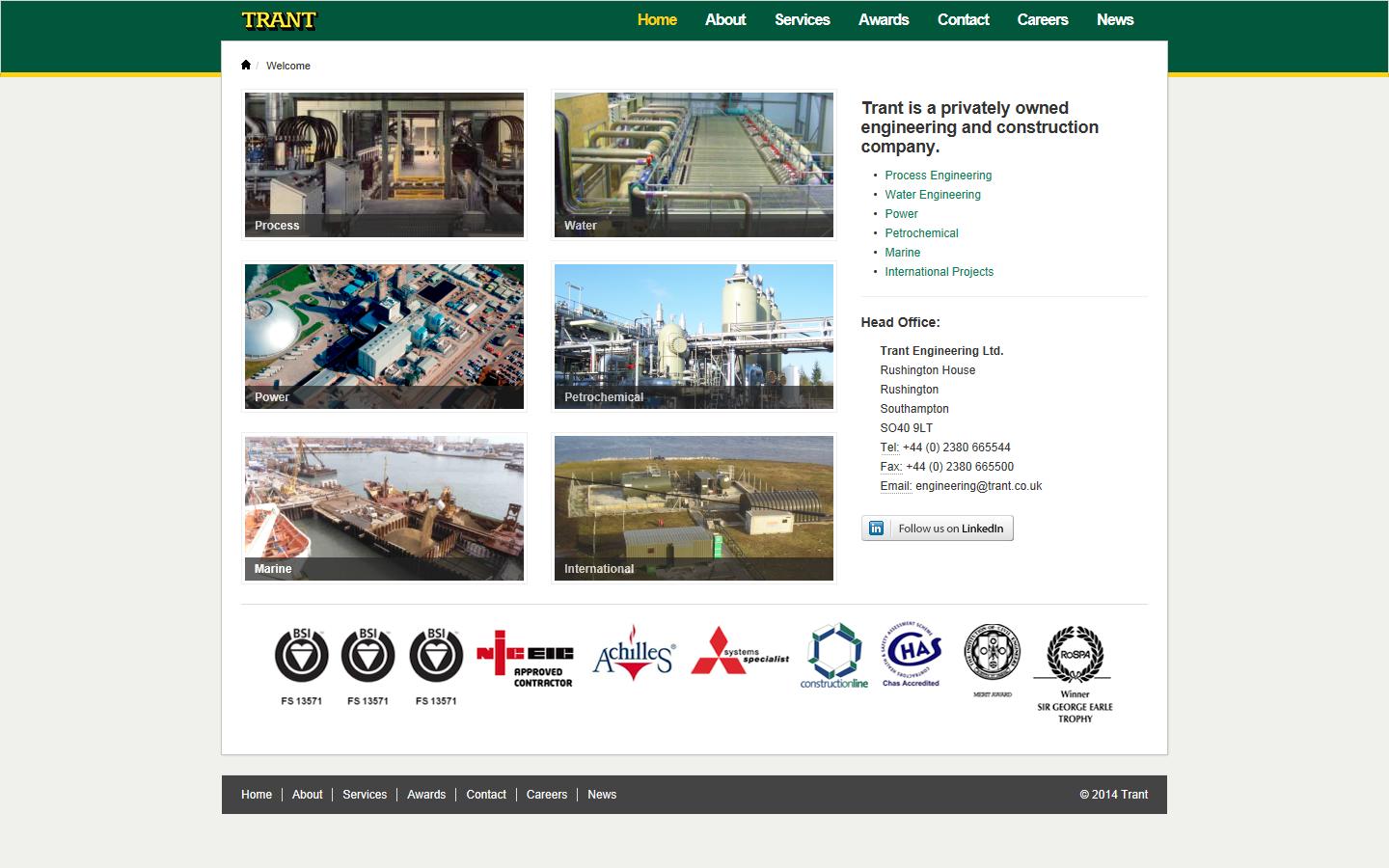 Trant Construction Ltd Website