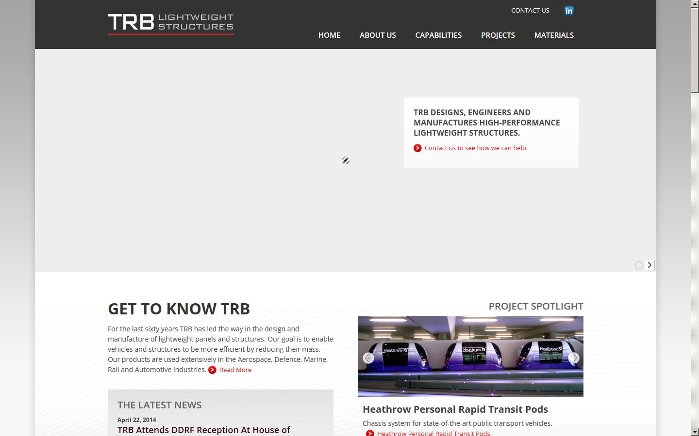 TRB Lightweight Structures Ltd Website