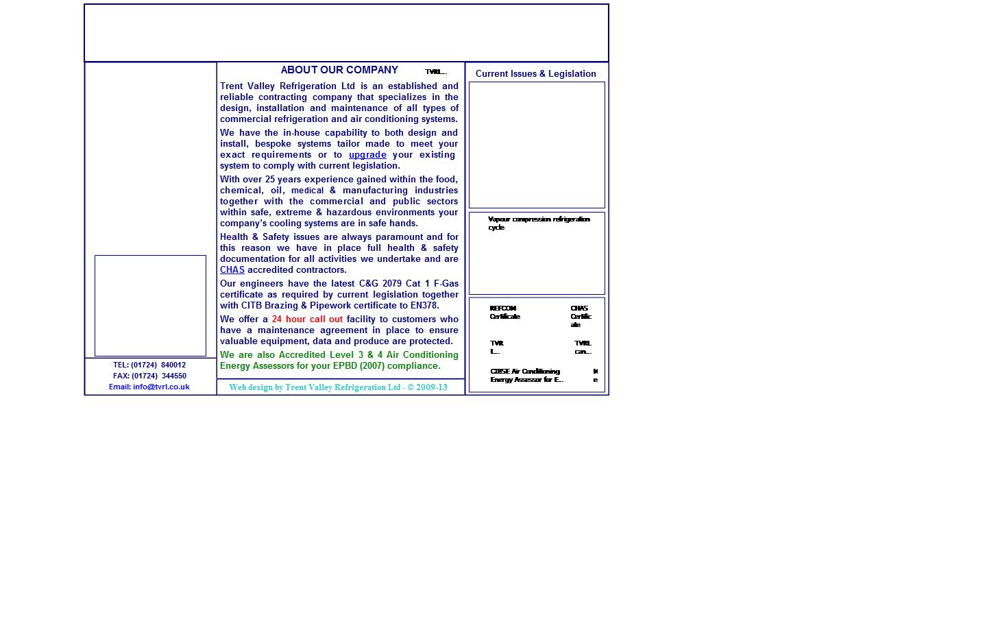 Trent Valley Refrigeration Ltd Website