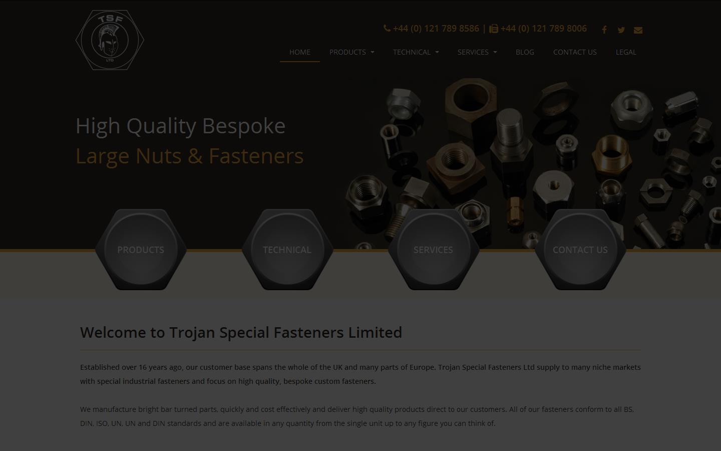 Trojan Special Fasteners Ltd Website