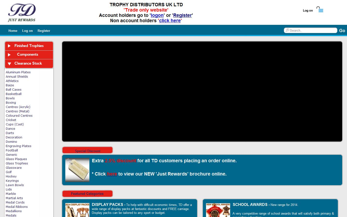 Trophy Distributors UK Ltd Website