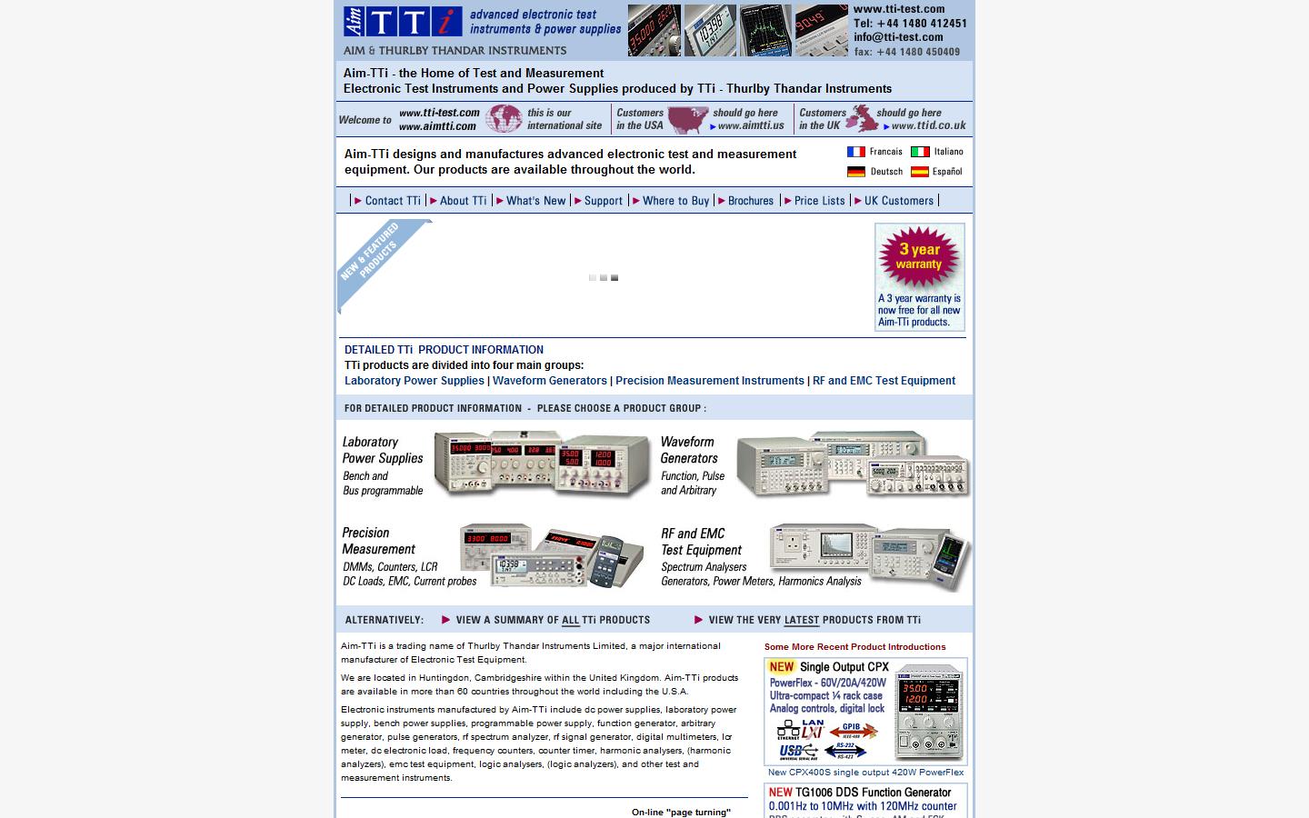 Aim & Thurlby Thandar Instruments Ltd Website