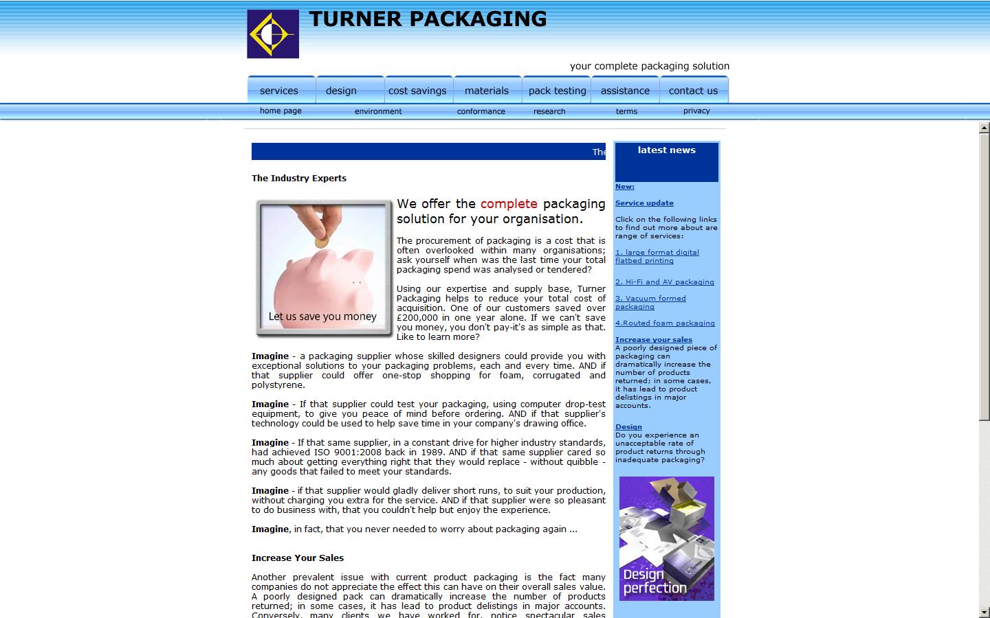 Turner Packaging Ltd Website