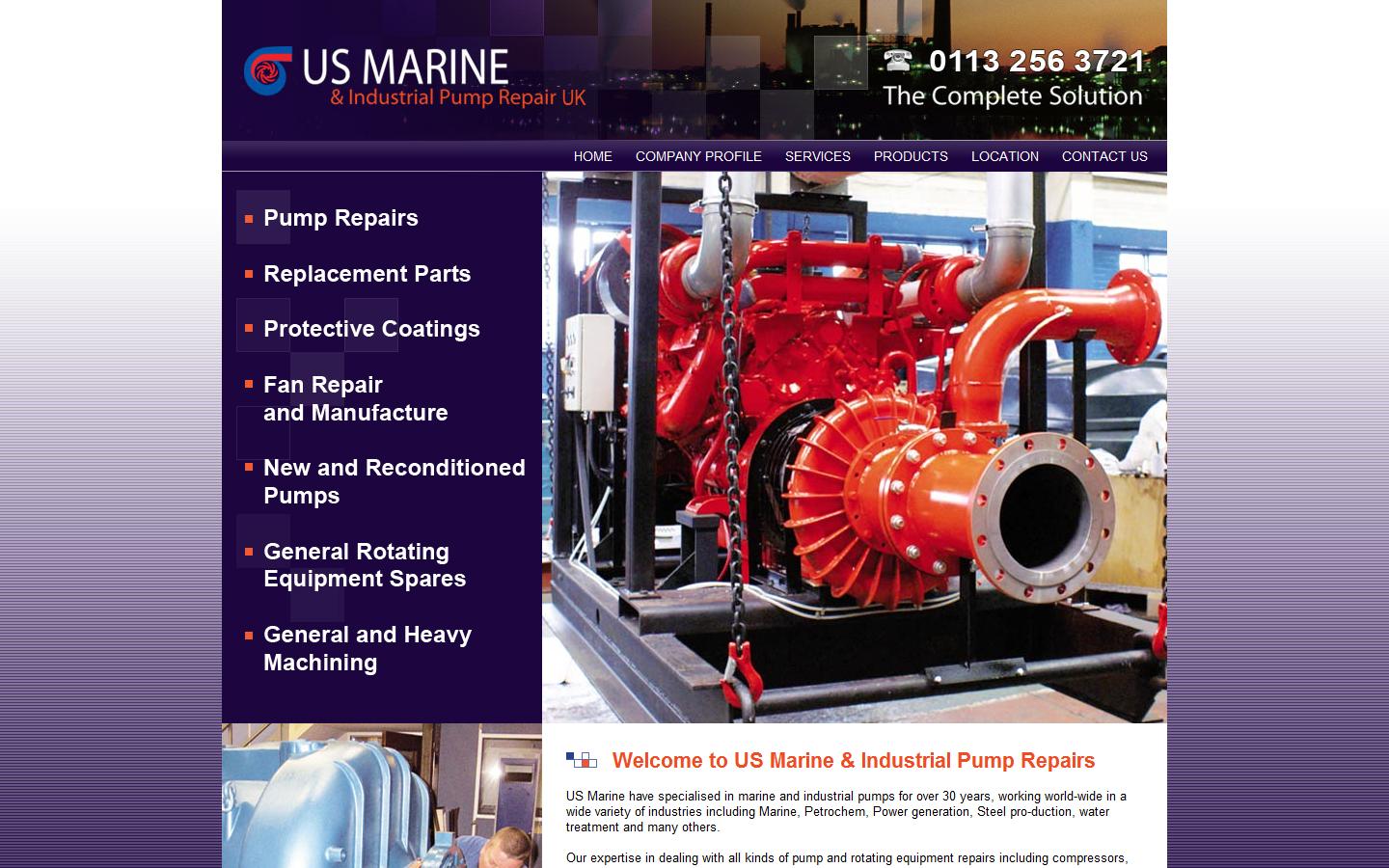 US Marine & Industrial Pump Repair UK Website