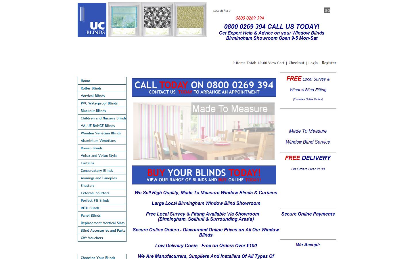 UC Blinds Ltd Website