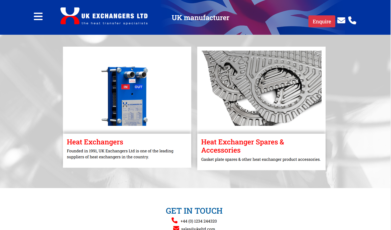UK Exchangers Ltd Website