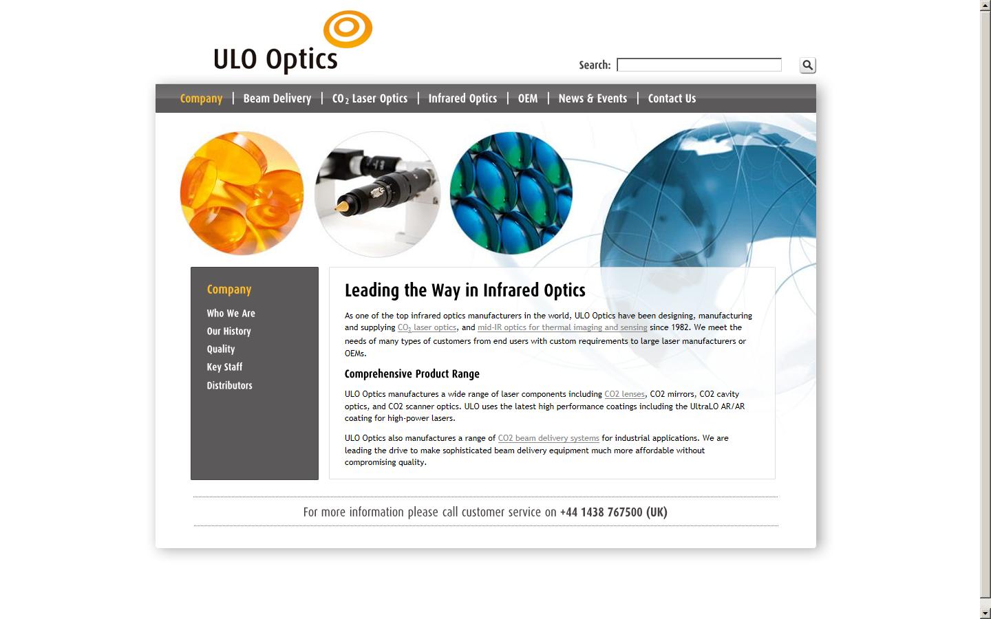 ULO Optics Ltd. Website