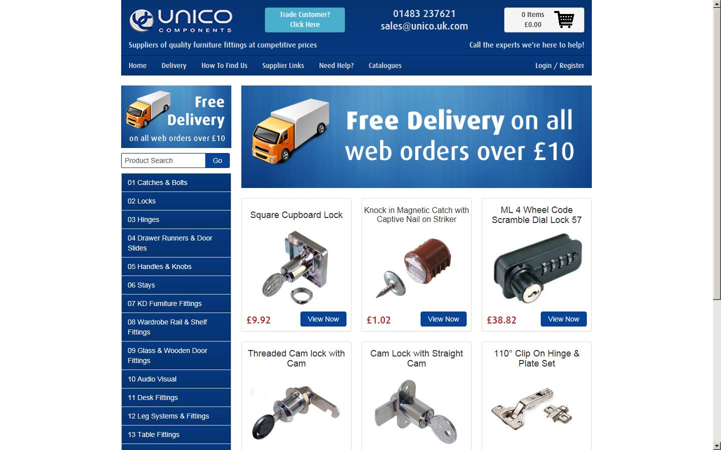 Unico Components Ltd  Website