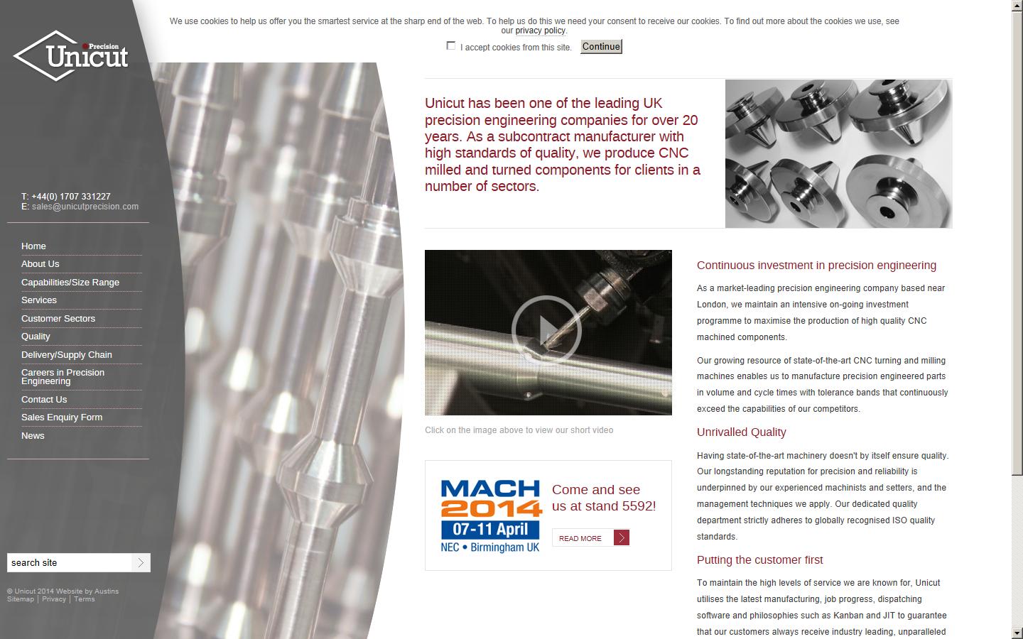 Unicut Precision Limited Website