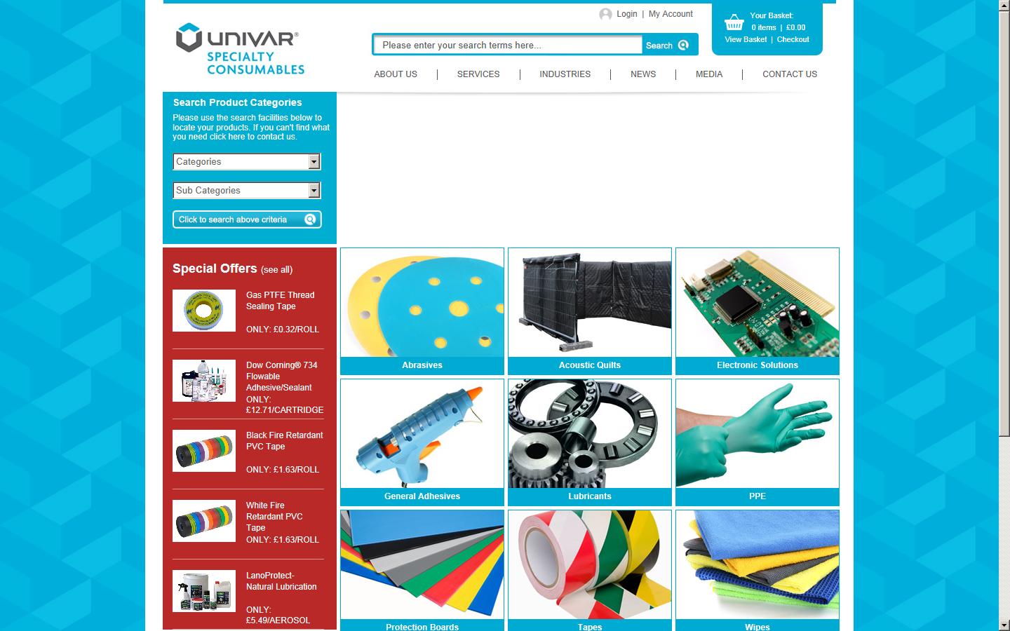 Univar Specialty Consumables Website