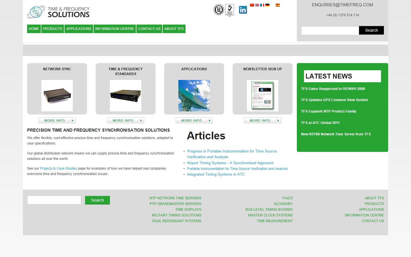 Time & Frequency Solutions Ltd Website