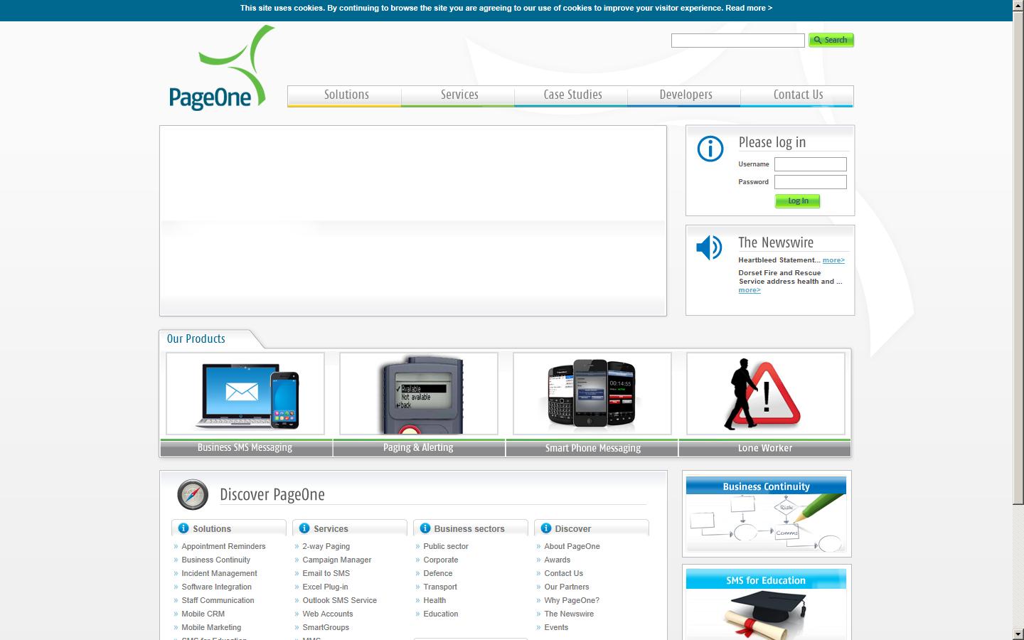 PageOne Communications Website