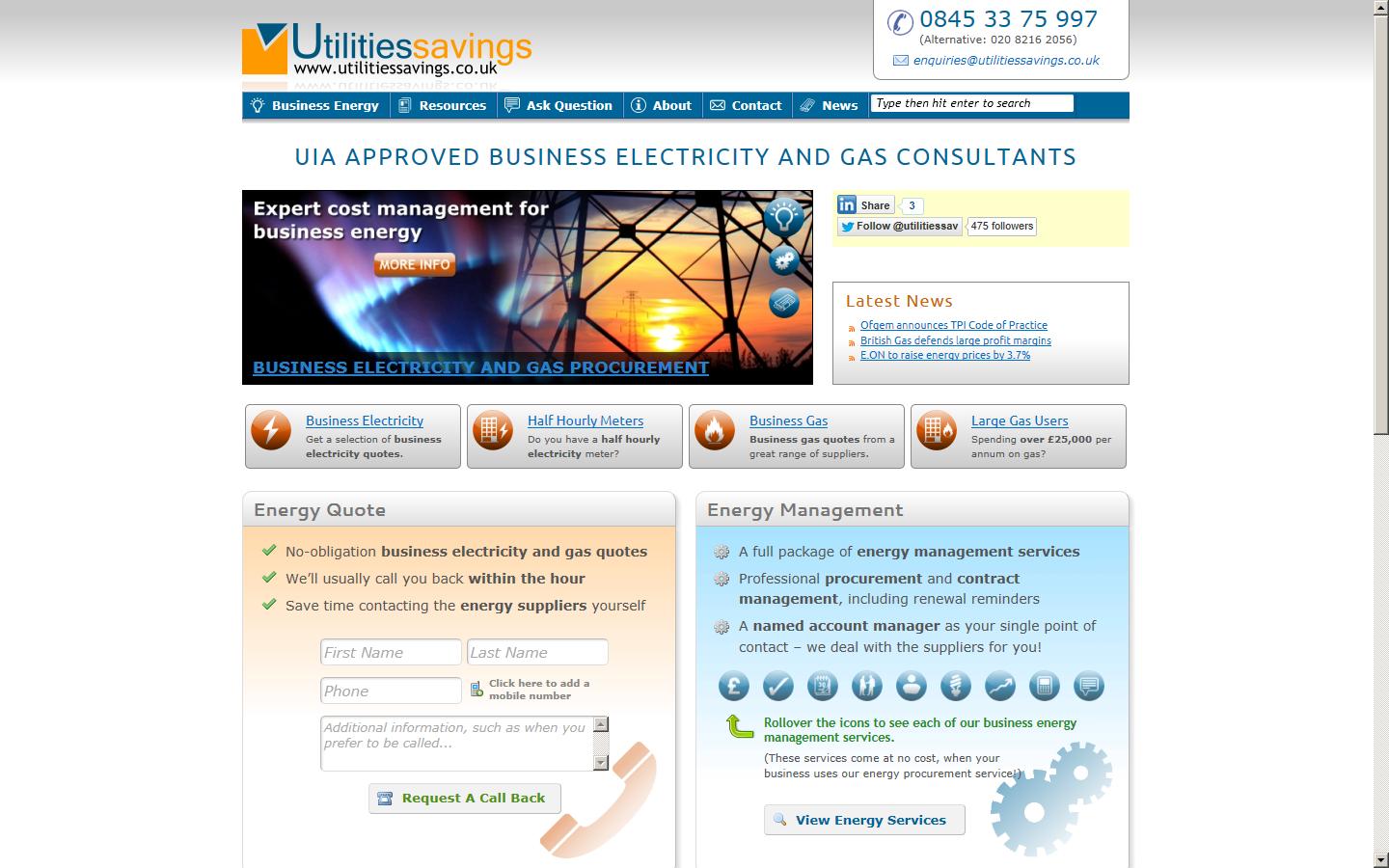 Utilities Savings Ltd Website