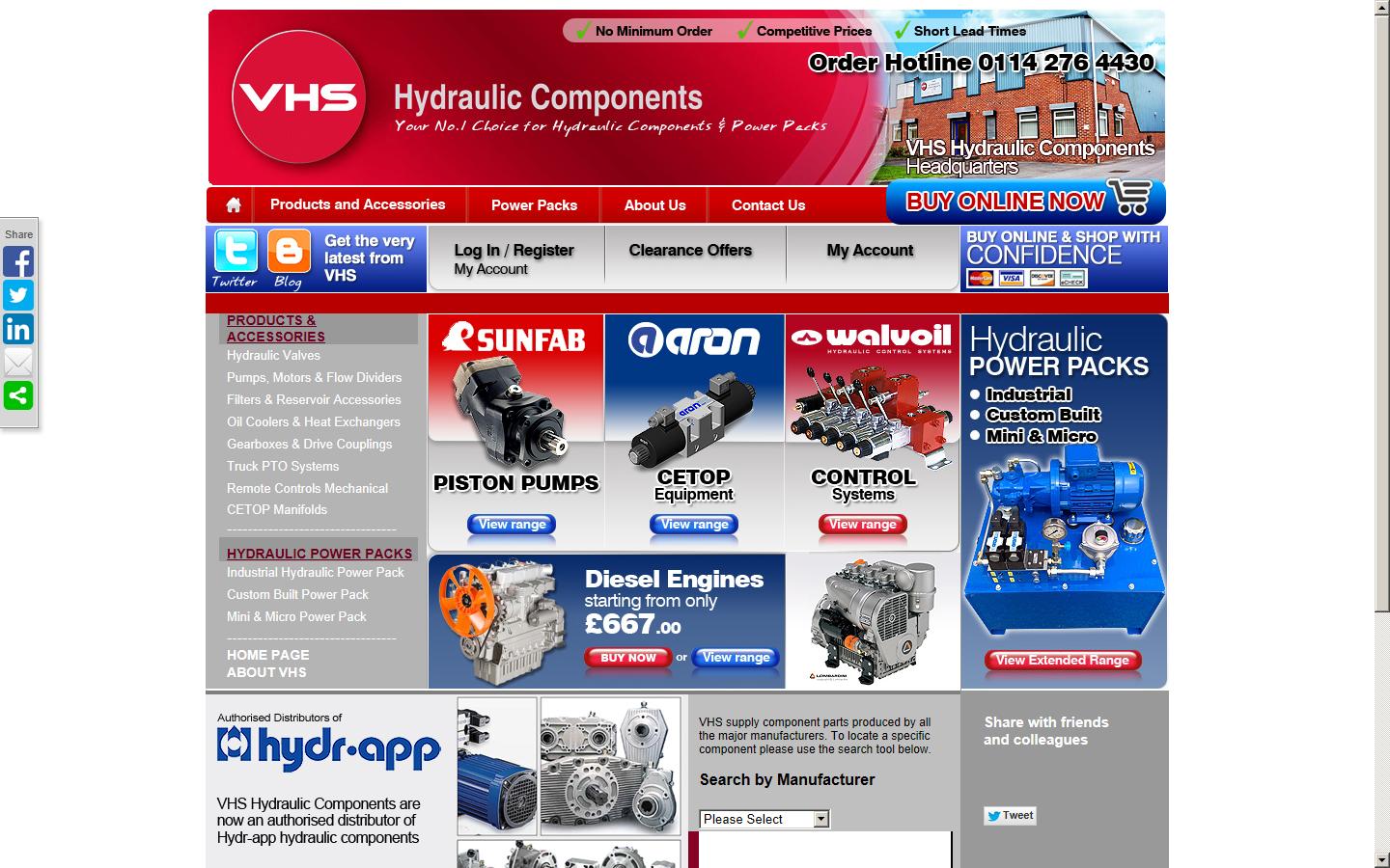 VHS Hydraulic Components Ltd Website