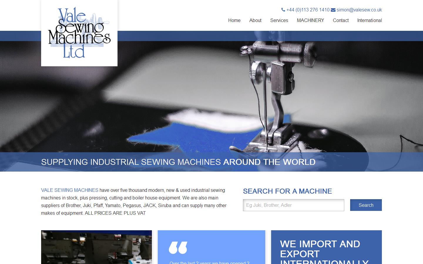 Vale Sewing Machines Ltd Website