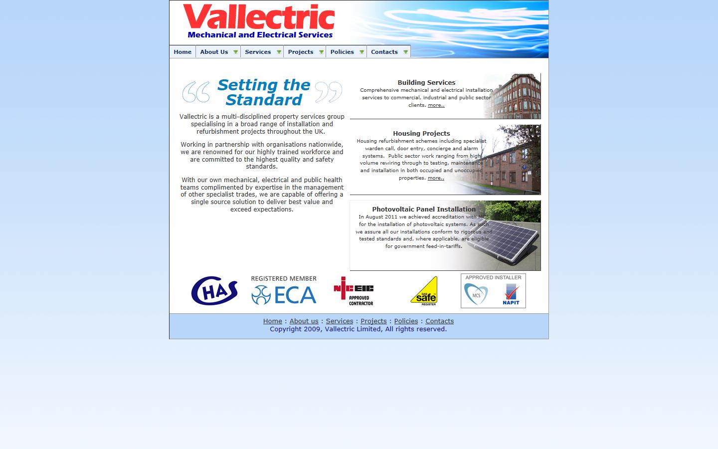 Vallectric Limited Website