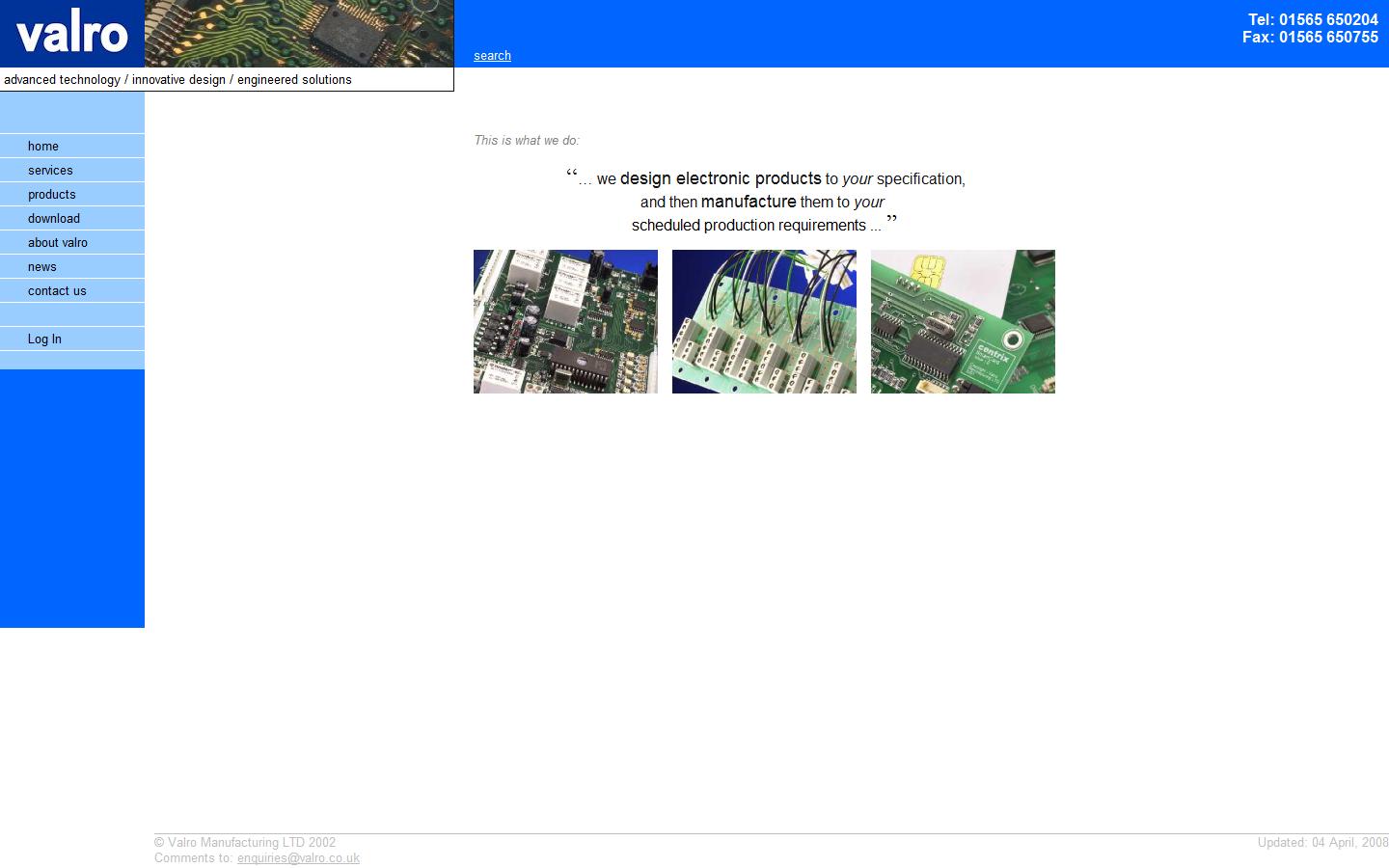 Valro Manufacturing LTD Website