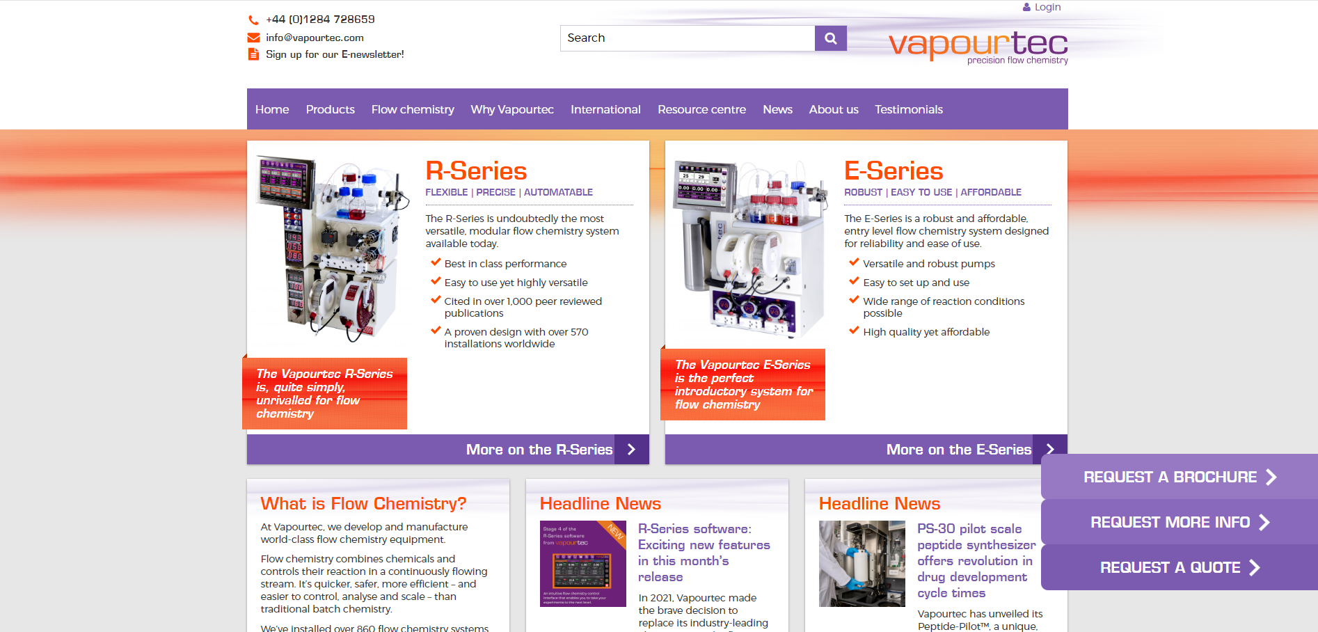 Vapourtec Ltd Website