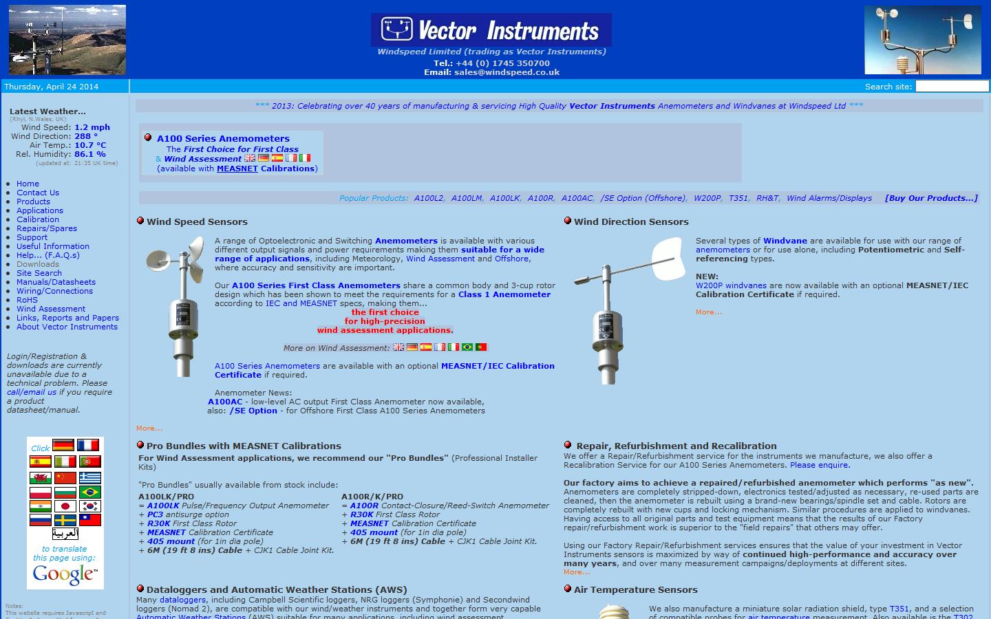 Vector Instruments Website