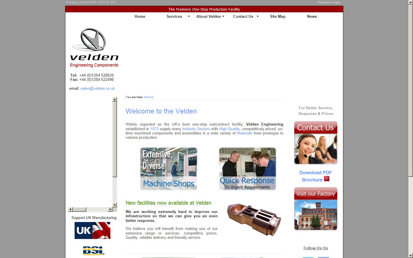 Velden Engineering (UK) Ltd Website
