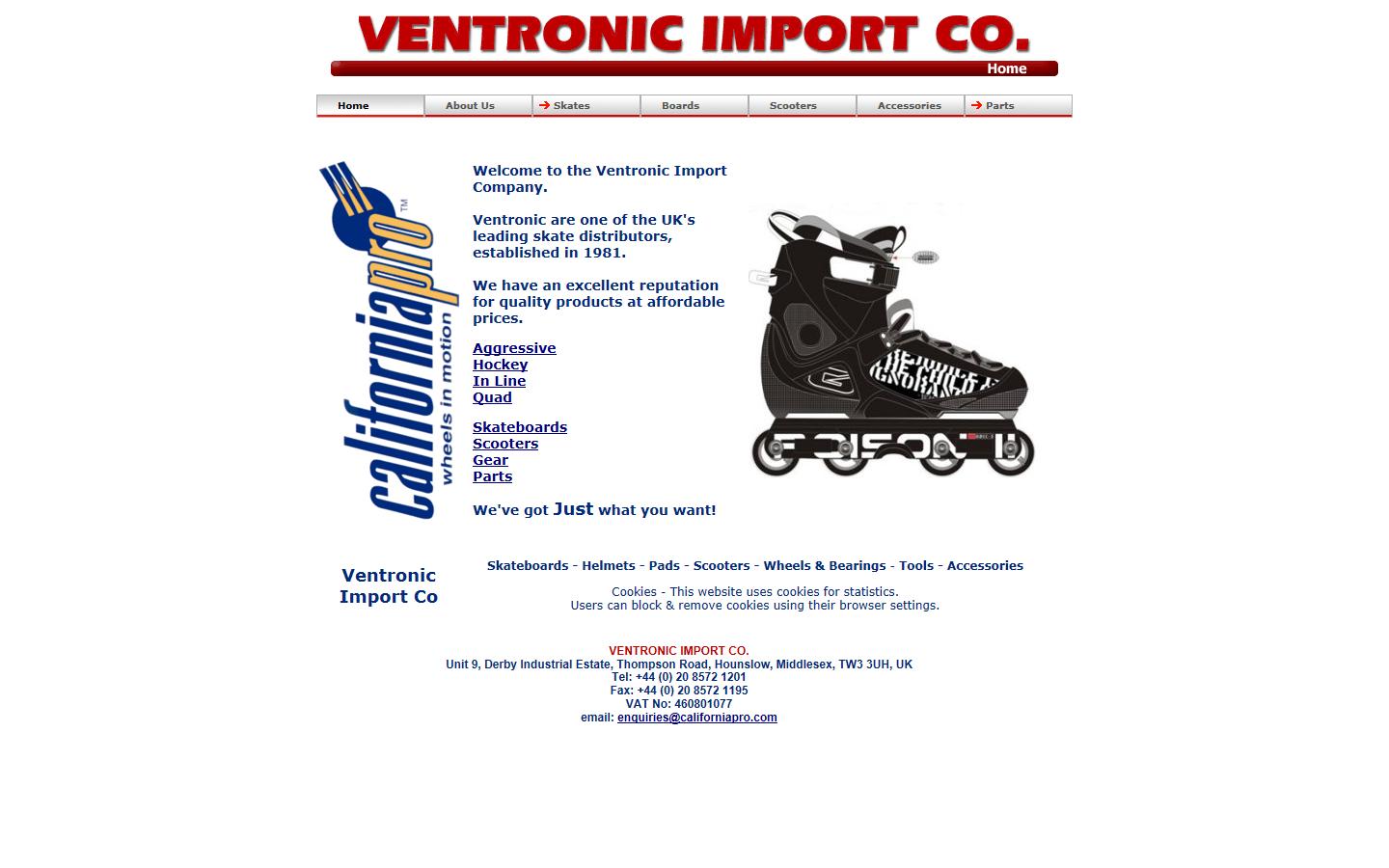 VENTRONIC IMPORT CO Website