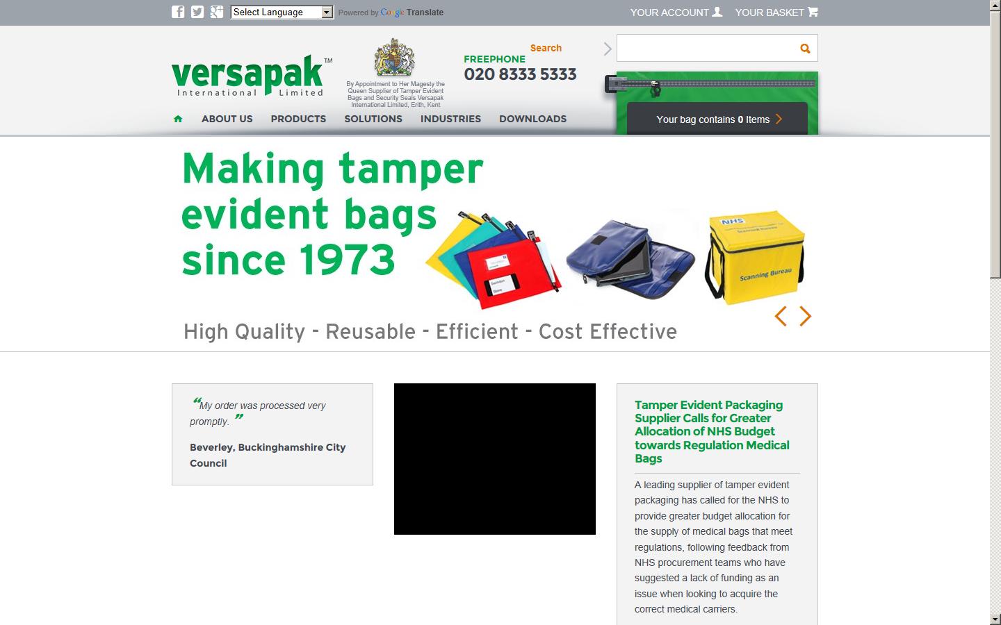 Versapak International Ltd Website