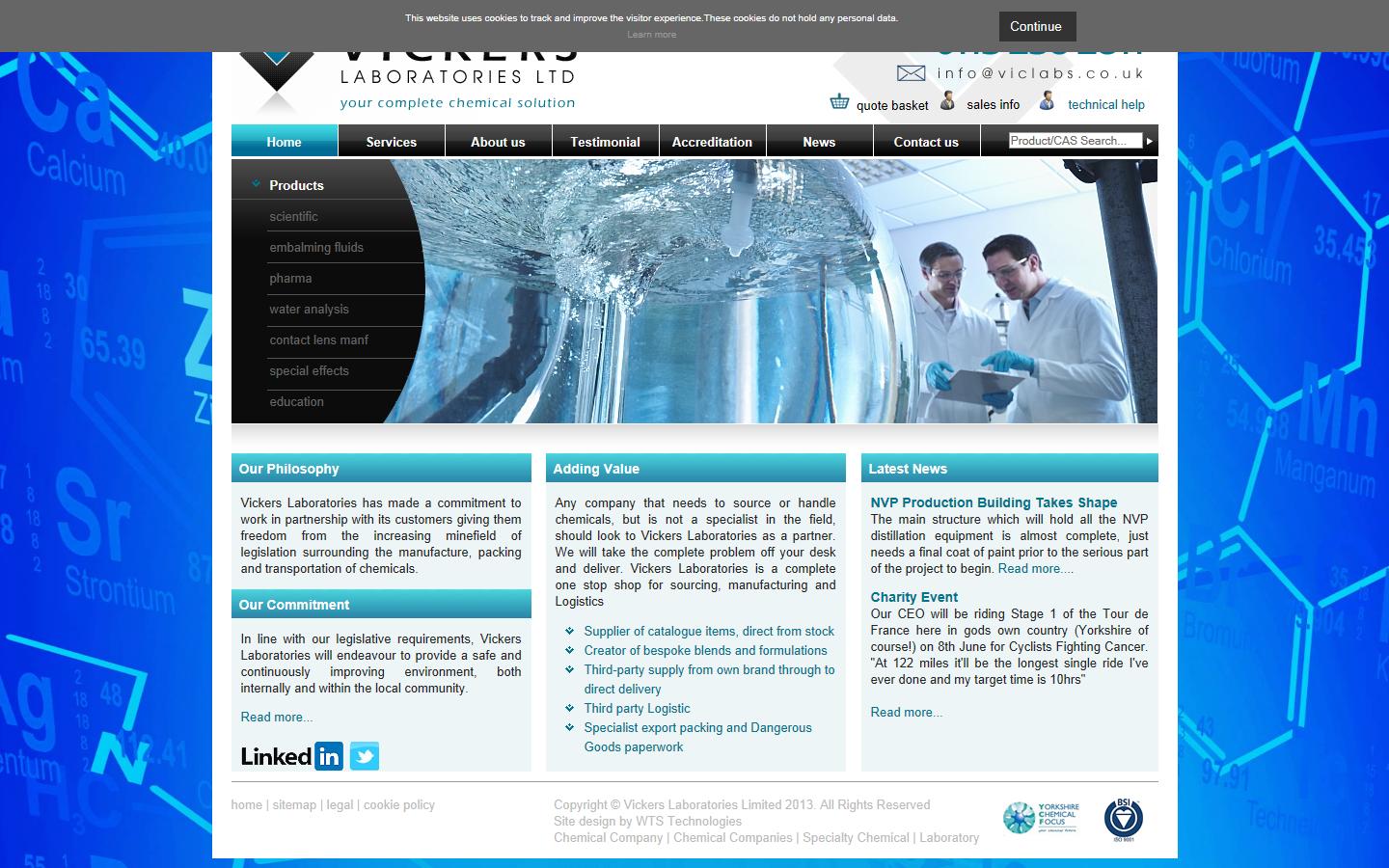 Vickers Laboratories Ltd Website