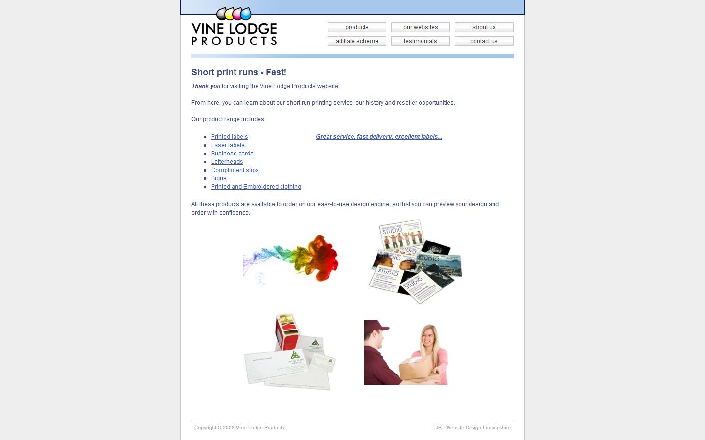 Vine Lodge Products Ltd. Website