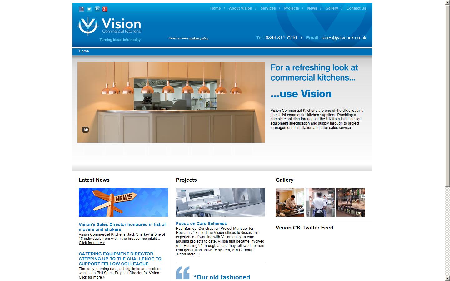 Vision Commercial Kitchens Limited Website