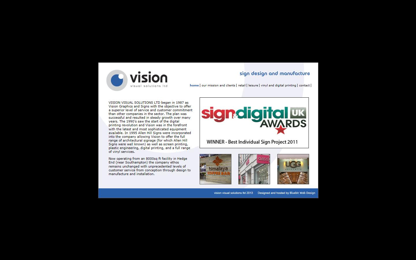 Vision Visual Solutions Ltd Website