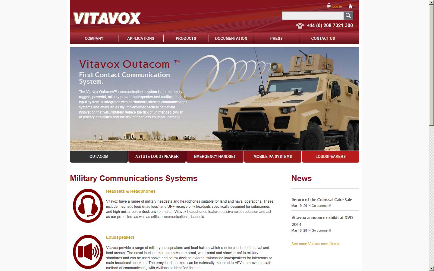 VITAVOX Website