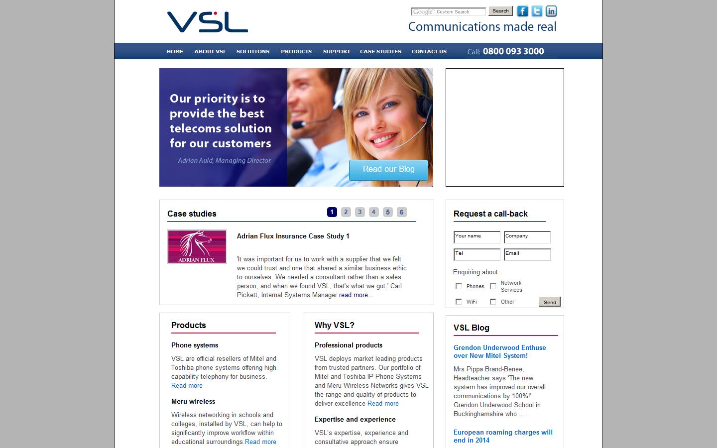 VSL (Voice Services Ltd) Website