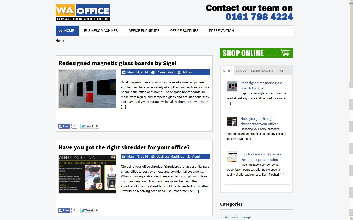 WA Office Needs Ltd Website