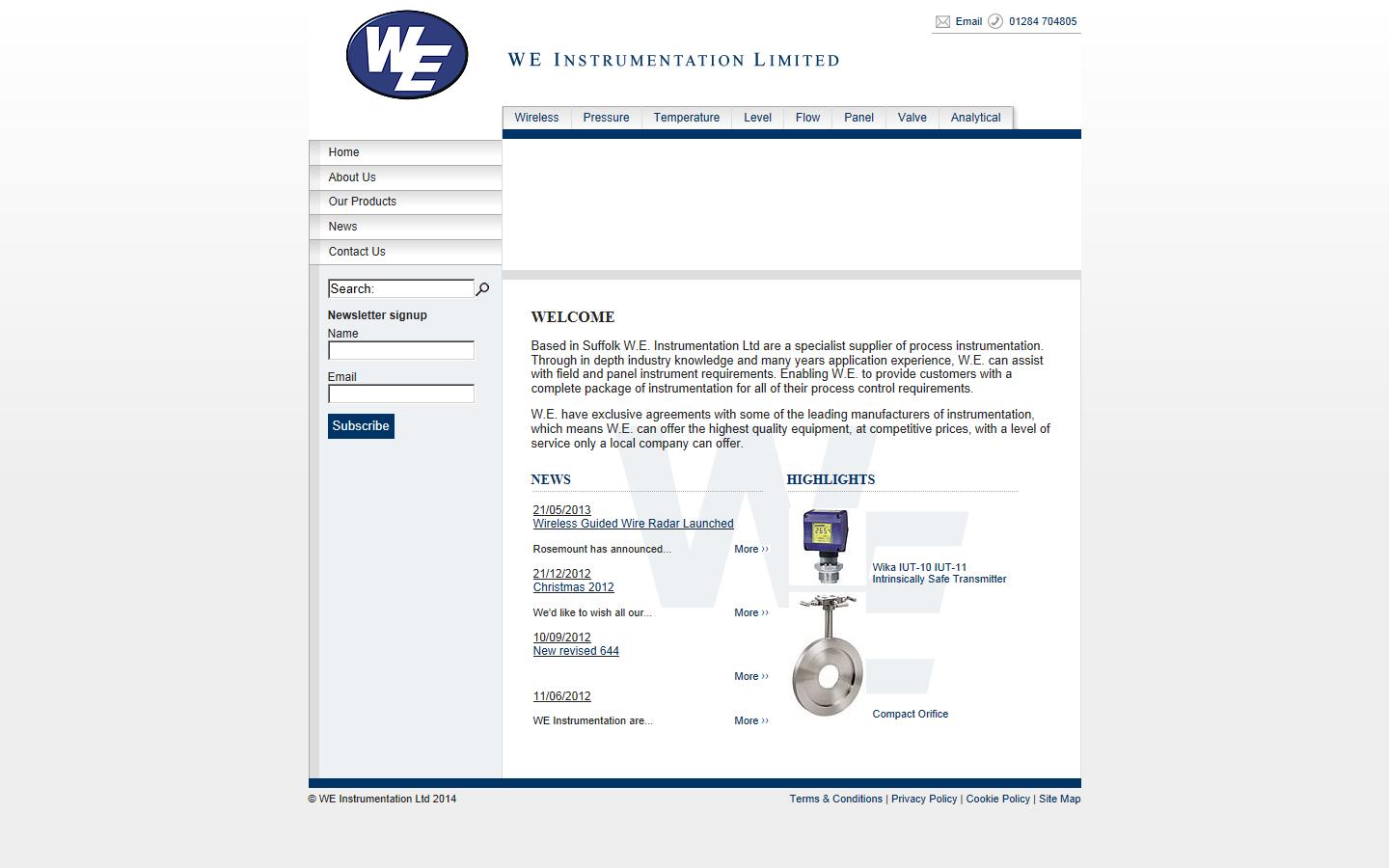 WE Instrumentation Ltd  Website