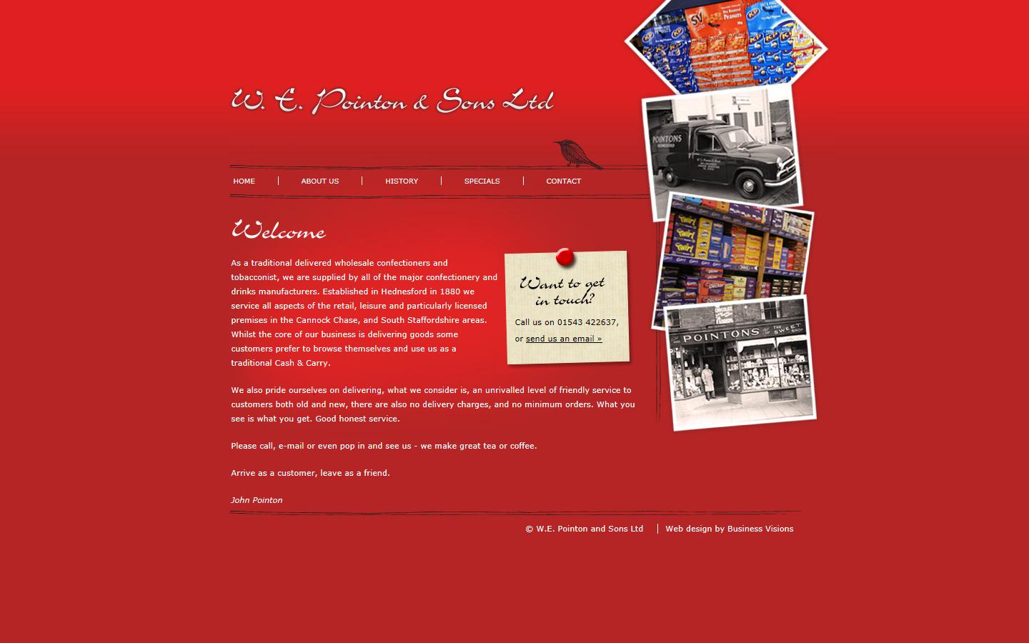 WE Pointon & Sons Ltd Website