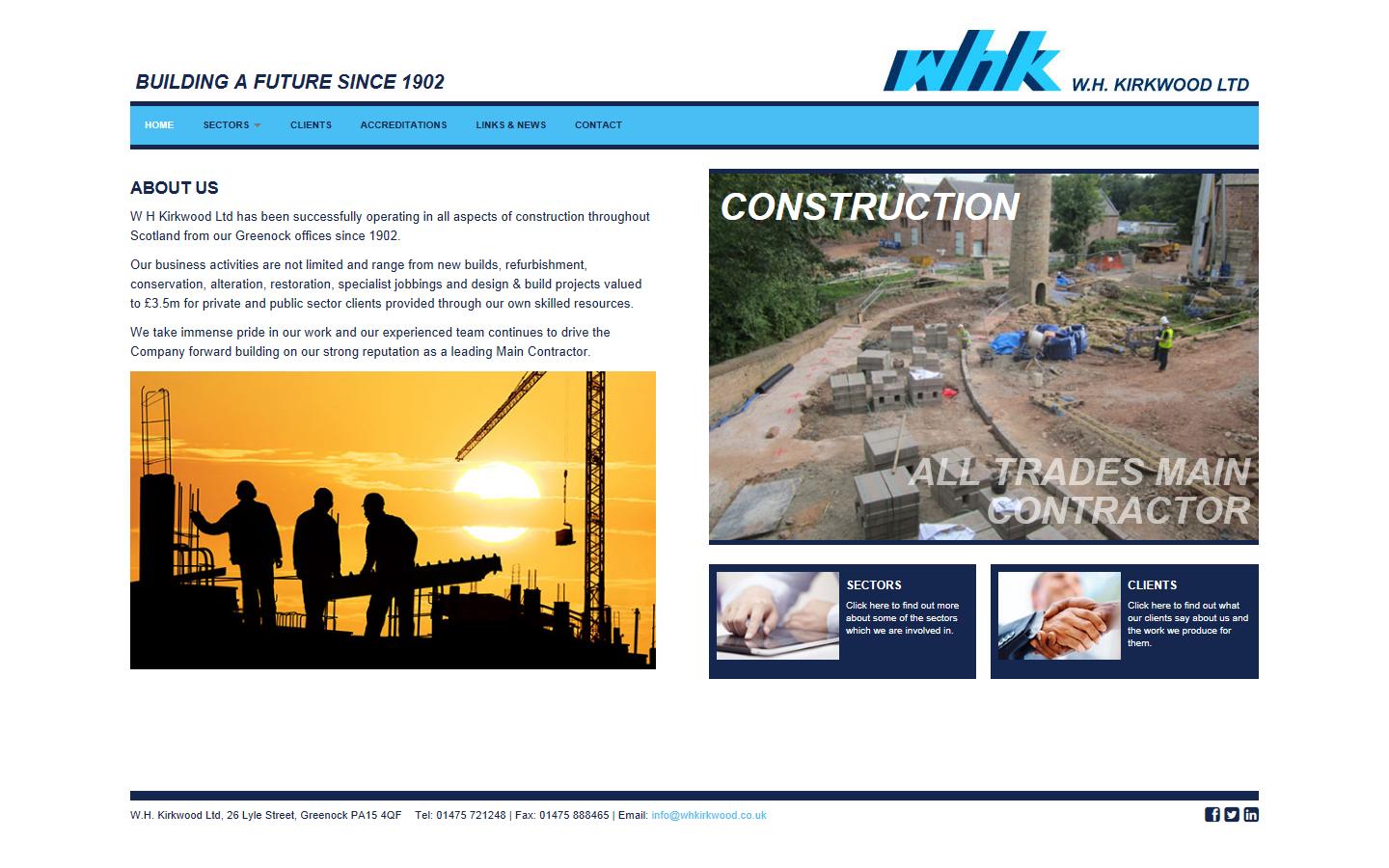 W H Kirkwood Ltd Website