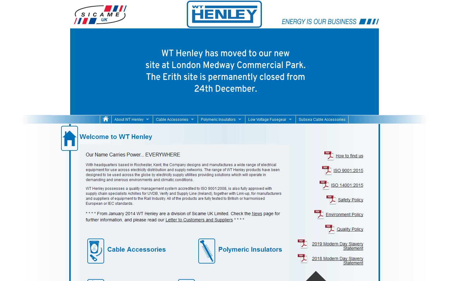 Sicame UK Ltd Website