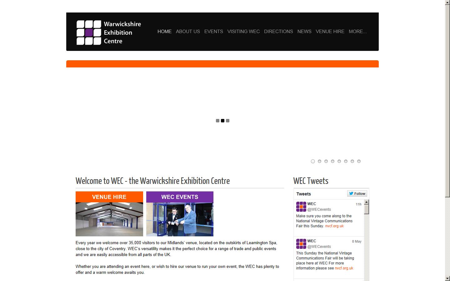 Warwickshire Exhibition Centre  Website