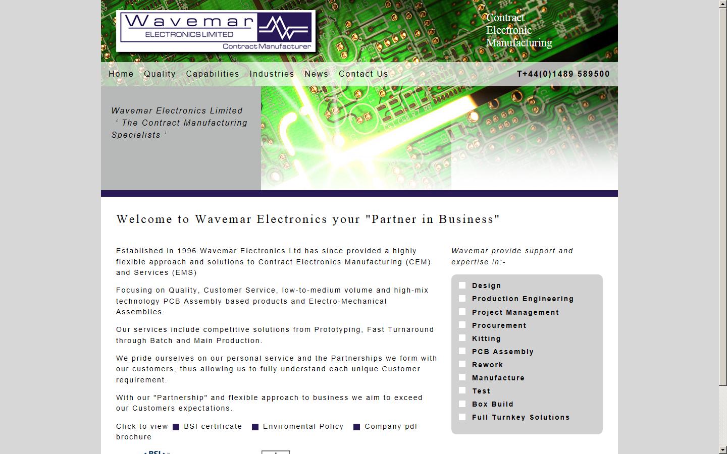 Wavemar Electronics Ltd Website