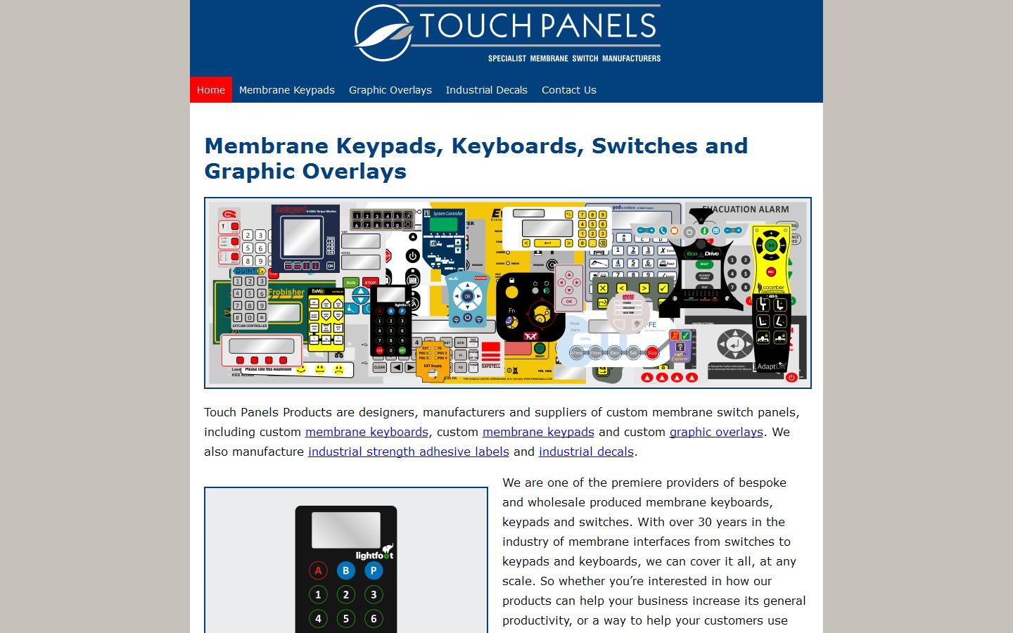 Touch Panel Products Website
