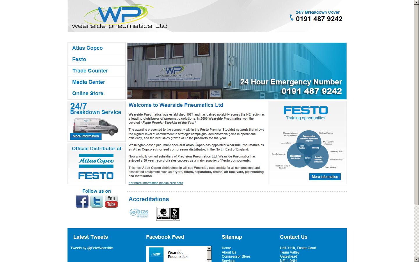 Wearside Pneumatics Ltd Website