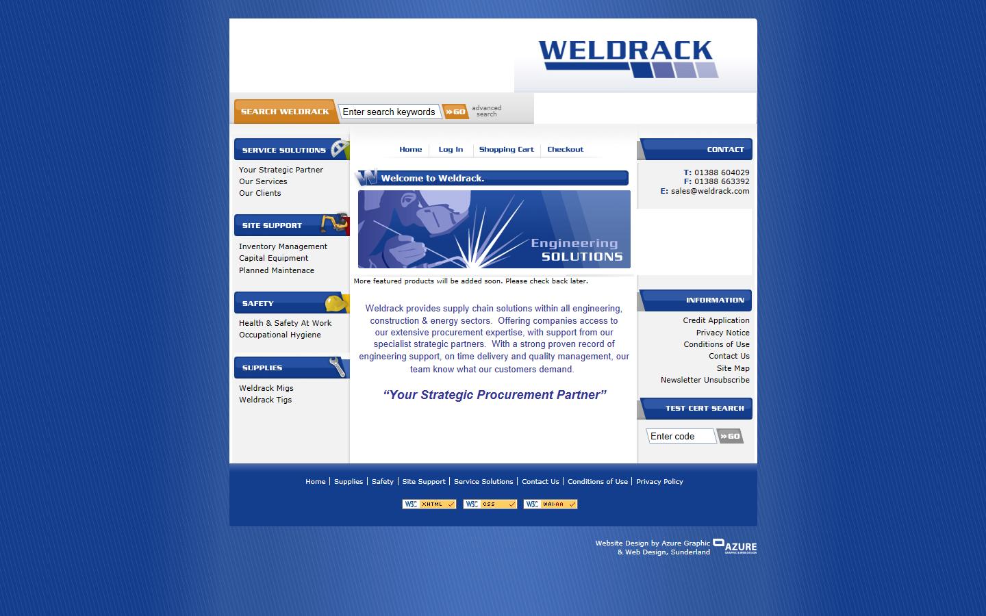 Weldrack Ltd Website