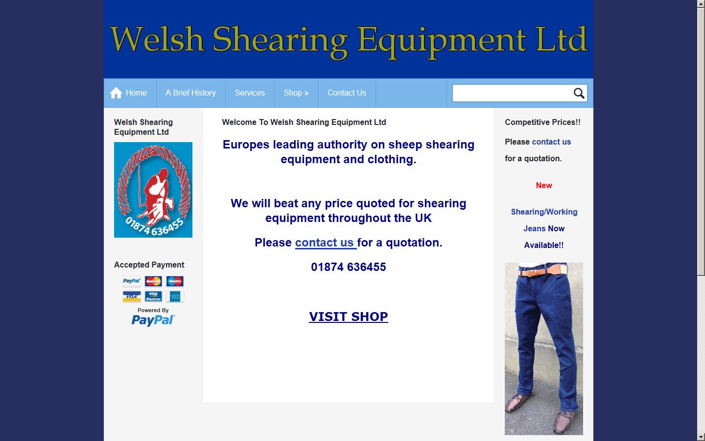 Welsh Shearing Equipment Ltd  Website
