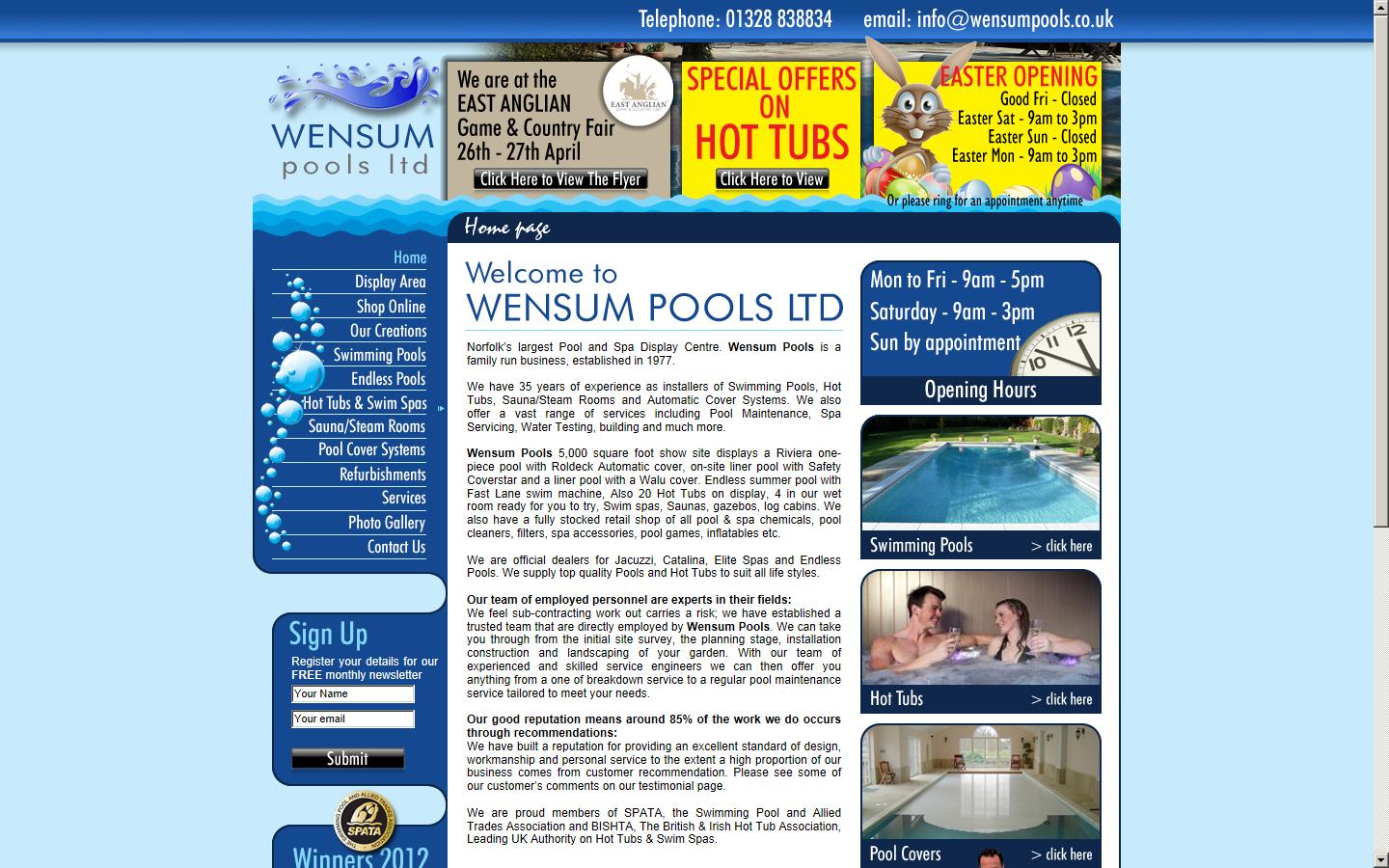 Wensum Pools Ltd Website
