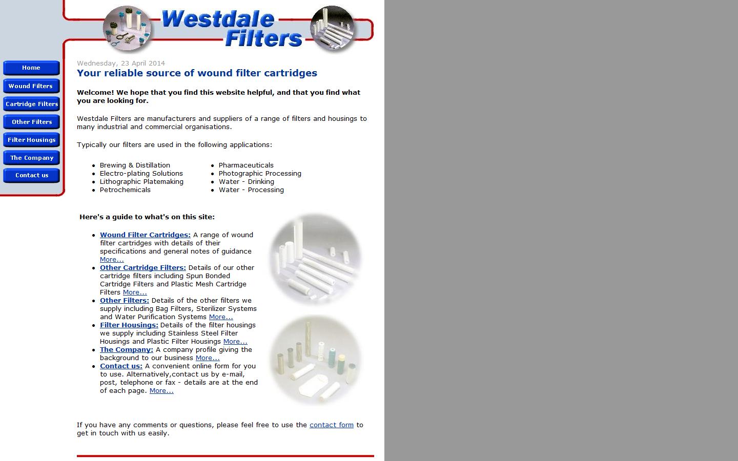 Westdale Filters Ltd Website