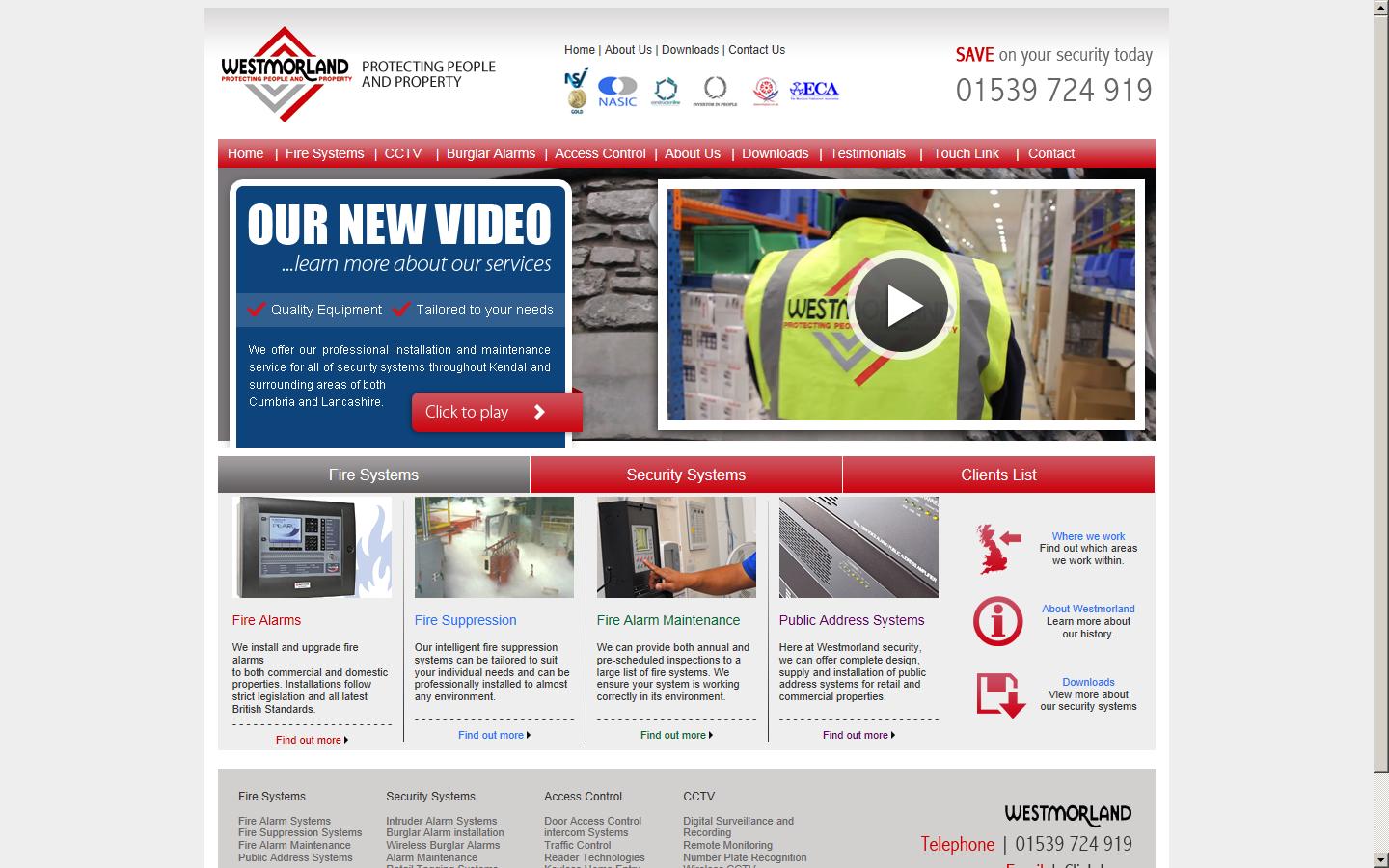 Westmorland Fire and Security Website